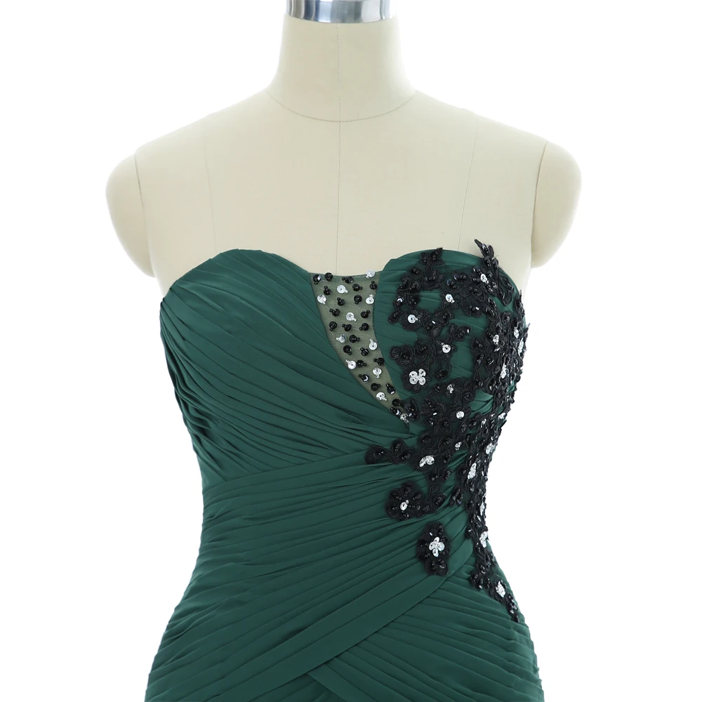 Женское длинное вечернее платье зеленое милое шифоновое кружевное с открытой
