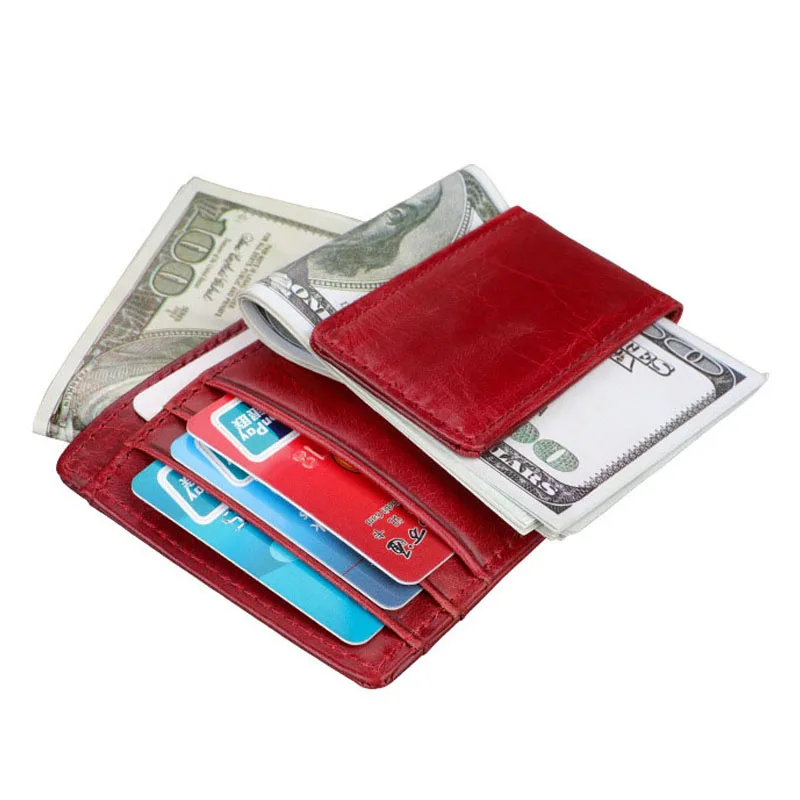 Держатель для карт из натуральной кожи RFID мужской и женский кошелек банковских