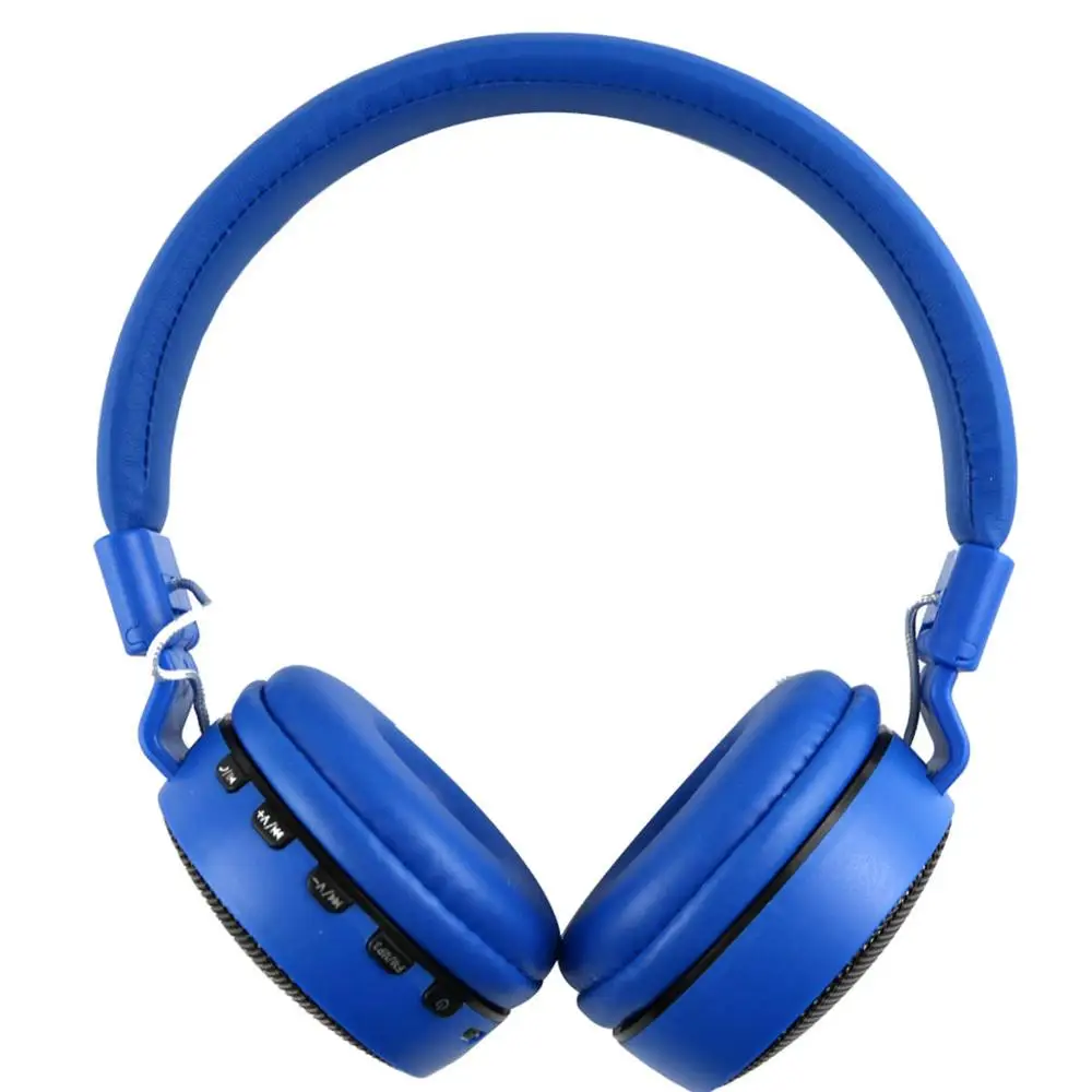 P47 Bluetooth стерео наушники светодиодный беспроводной гарнитура складные спортивные наушники с микрофоном Поддержка FM радио TF карта - Цвет: Синий
