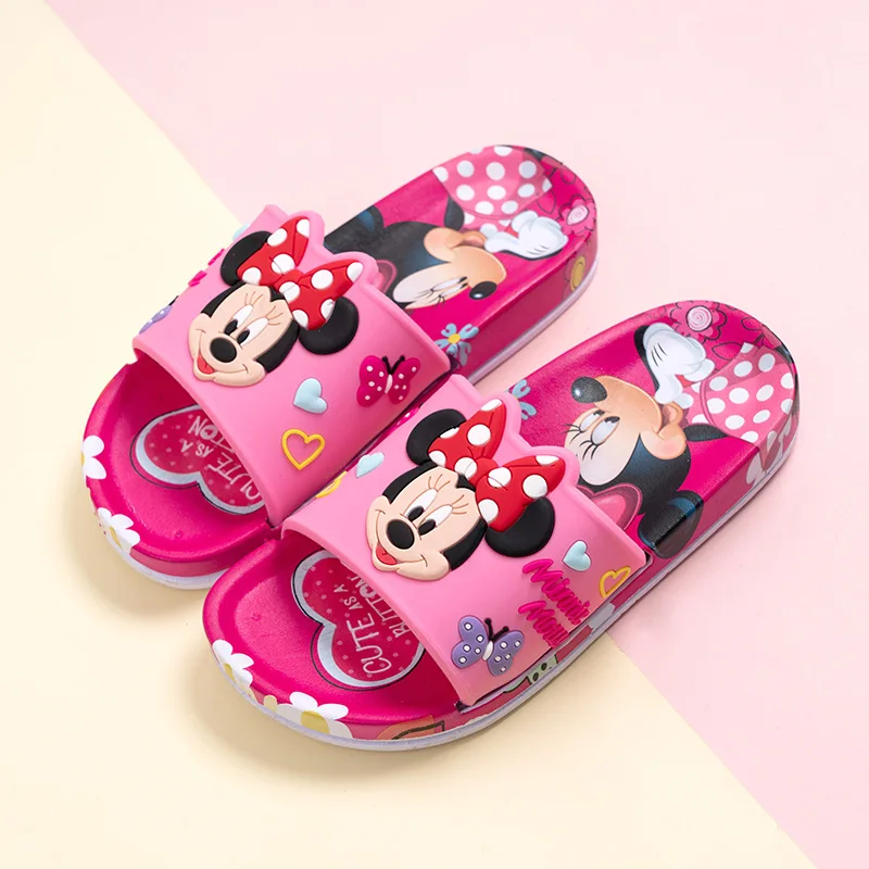 Disney/детская обувь летние домашние Нескользящие мини-тапочки с Микки из