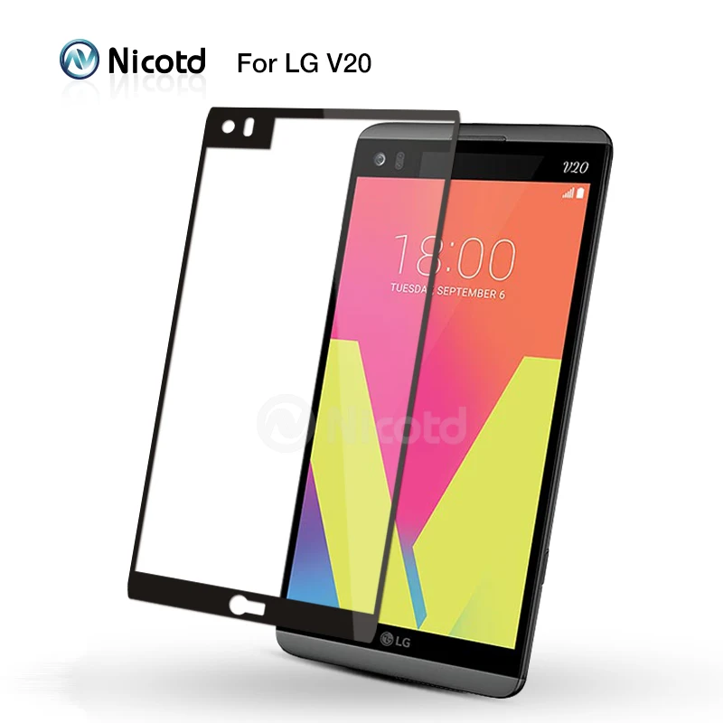 Nicotd 2 шт./лот 2.5D цветное полное покрытие закаленное стекло для LG V20