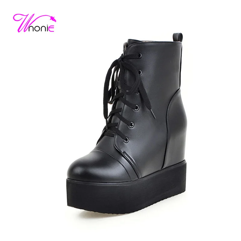 2017 Женщин Короткие Сапоги Ботинки Мартин Загрузки Плоский Каблук Высота