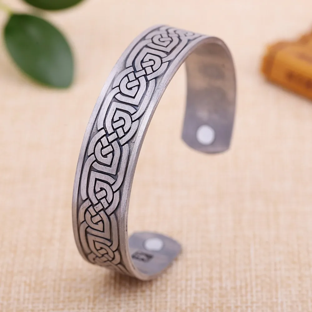 Деревянные бронзовые металлические магнитные браслеты с ирландским узлом