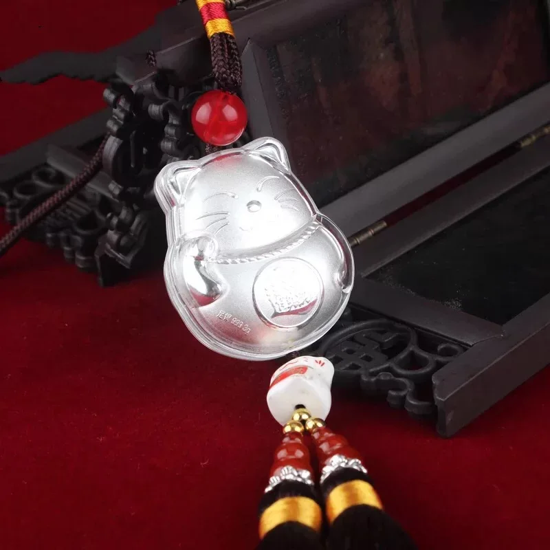 Высококачественная Серебряная продукция lucky cat подвеска для автомобиля
