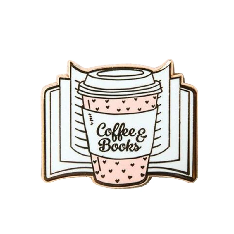 Кофейные книги эмалированный значок|Броши| |