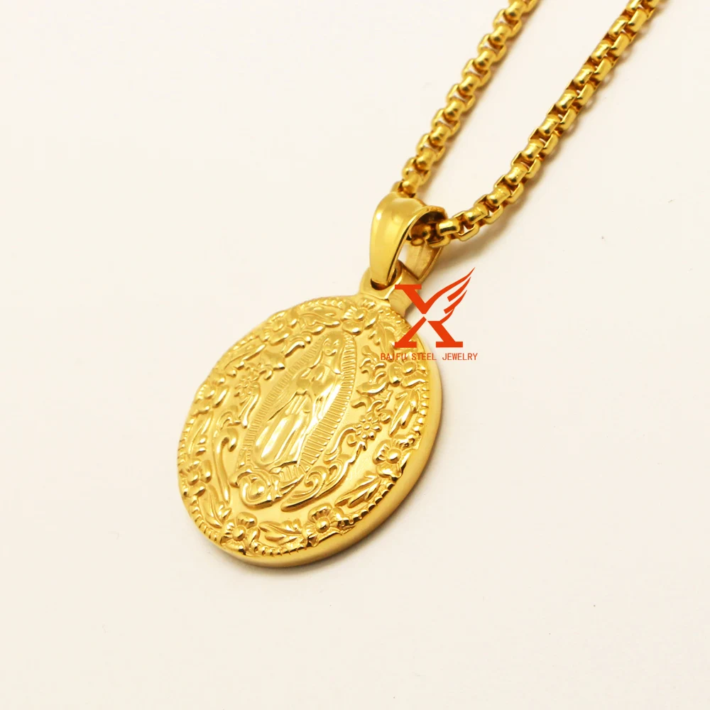 24 &quotновые продукты Saint Marie кулон gold filled Девы Марии Гваделупской Шарм Подвеска