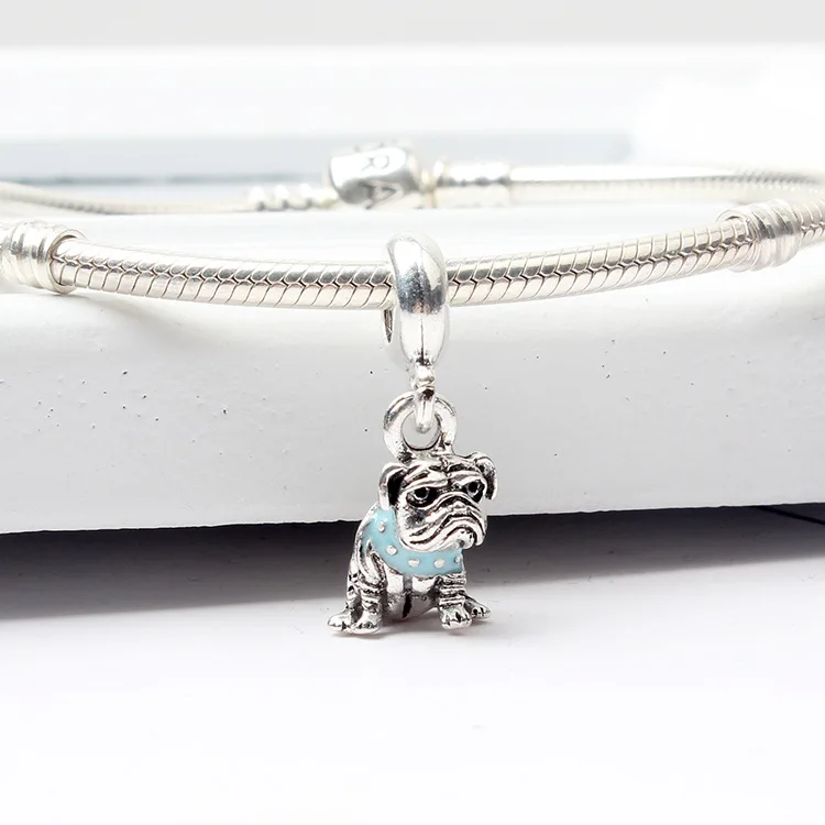 Btuamb Новое поступление 2 Цвета Эмаль мопса собака Подвеска бусины подходит бренд