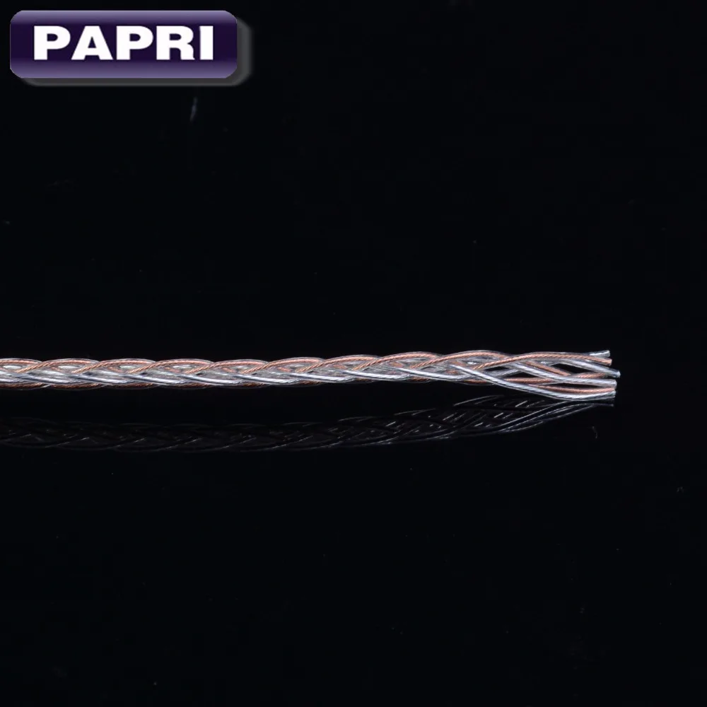 PAPRI DIY кабель наушников HiFi наушники 3.28ft/1M плетеный PTFE OCC Медь серебряной проволоки