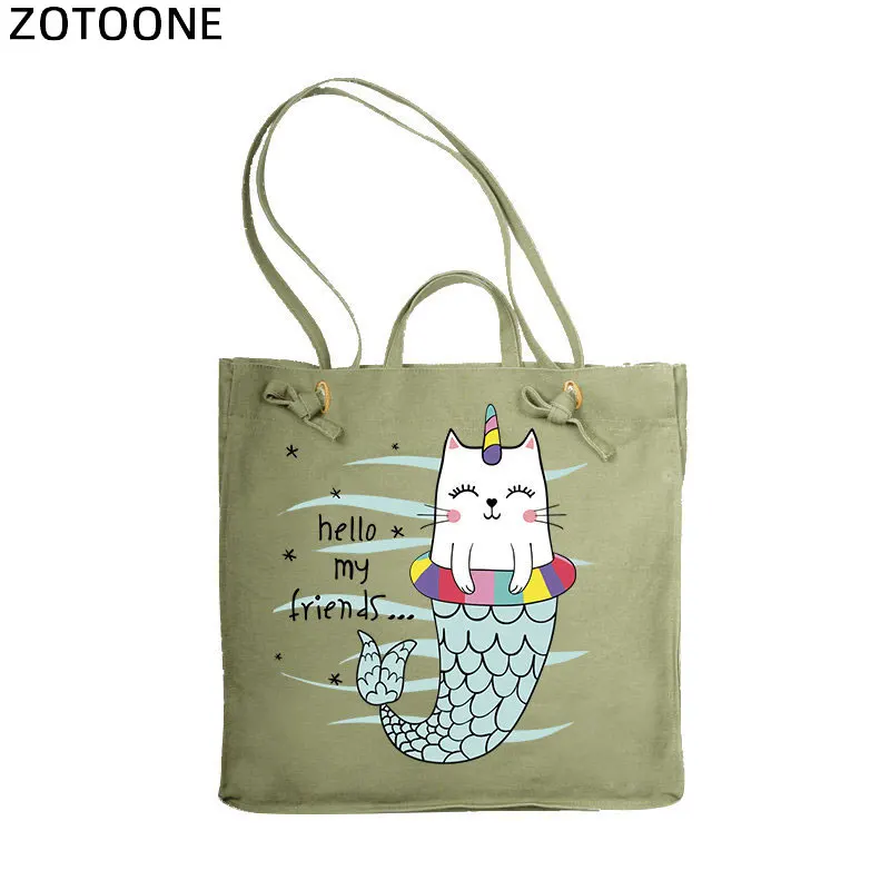 ZOTOONE Симпатичные нашивки с утюгом в виде кота для детей ткань сделай сам Русалка