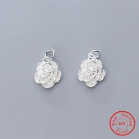 uqbing 100 925 sterling silver beautiful rose flower charms fit for bracelets necklaces women gift jewelry