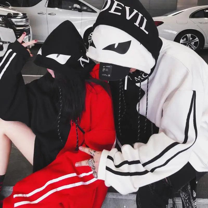 Embroidery Letter Animal Pullover Hoodies Men Hip Hop Harajuku Casual Hooded Sweatshirts Fleece | Женская одежда