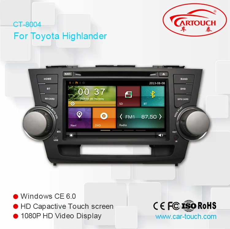 Cartouch(R) 8 дюймовый автомобильный dvd gps навигатор с сенсорным экраном