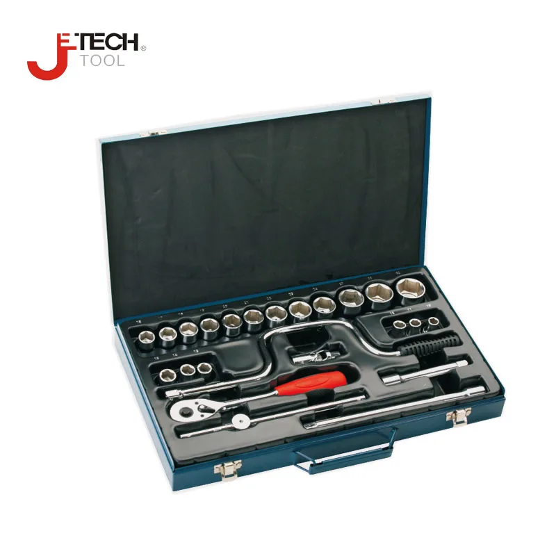 Jetech 24 шт. 1/2 DR метрический глубокий торцевой ключ с храповым адаптером набор