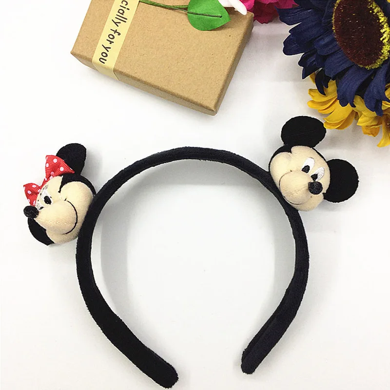 Mickey and Minnie Disney 3D повязка на голову, аксессуары Микки и Минни, стерео куклы, резинки для волос, милый мультяшный образ, косплей, вечерние украшения, игрушки, подарки - Цвет: Mickey and Minnie