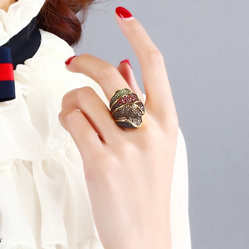 Новое поступление кольца для женщин многоцветное медное кольцо с кубическим