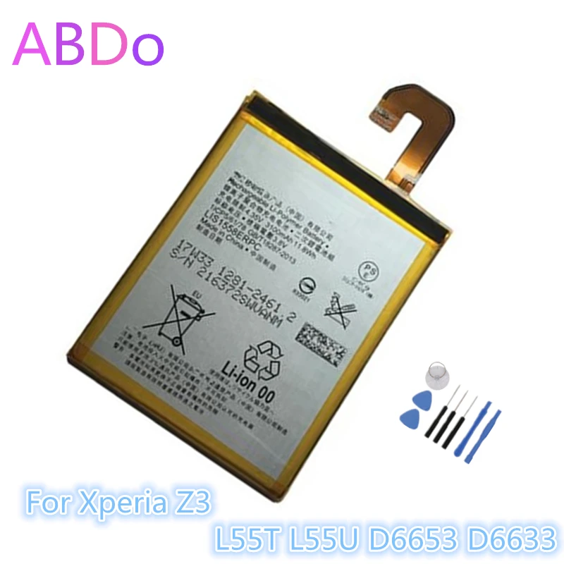 LIS1558ERPC телефон батарея для sony Xperia Z3 L55T L55U D6653 D6633 3100mAh Замена батареи AAA