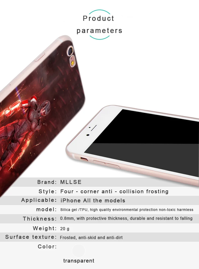 Мягкий чехол из ТПУ для iPhone 12 Mini 11 Pro XS Max XR X 8 7 6 Plus 5S SE S Cover N7 Mass Effect 2020 | Мобильные