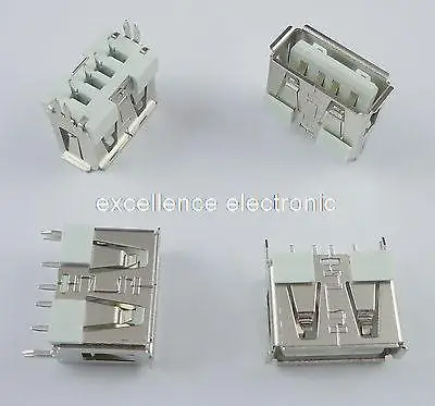 

50 шт., 4-контактный разъем PCB типа «мама» USB 2,0, 180 градусов