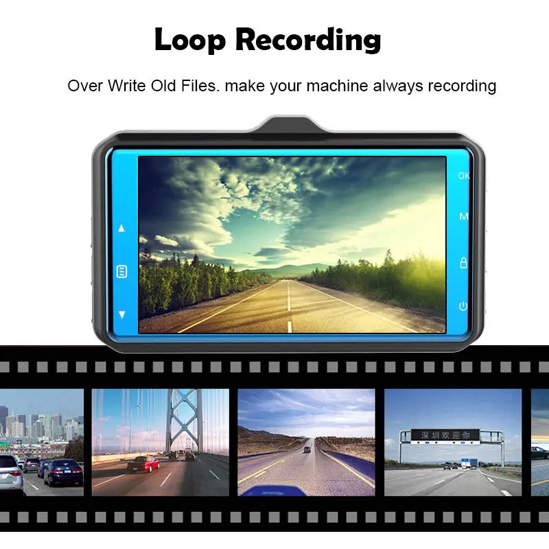 High Definition Night Vision Wide Angle 3 Inch Dash Cam Car DVR Screen Front and Rear Double Record Concealed Driving Recorder | Автомобили