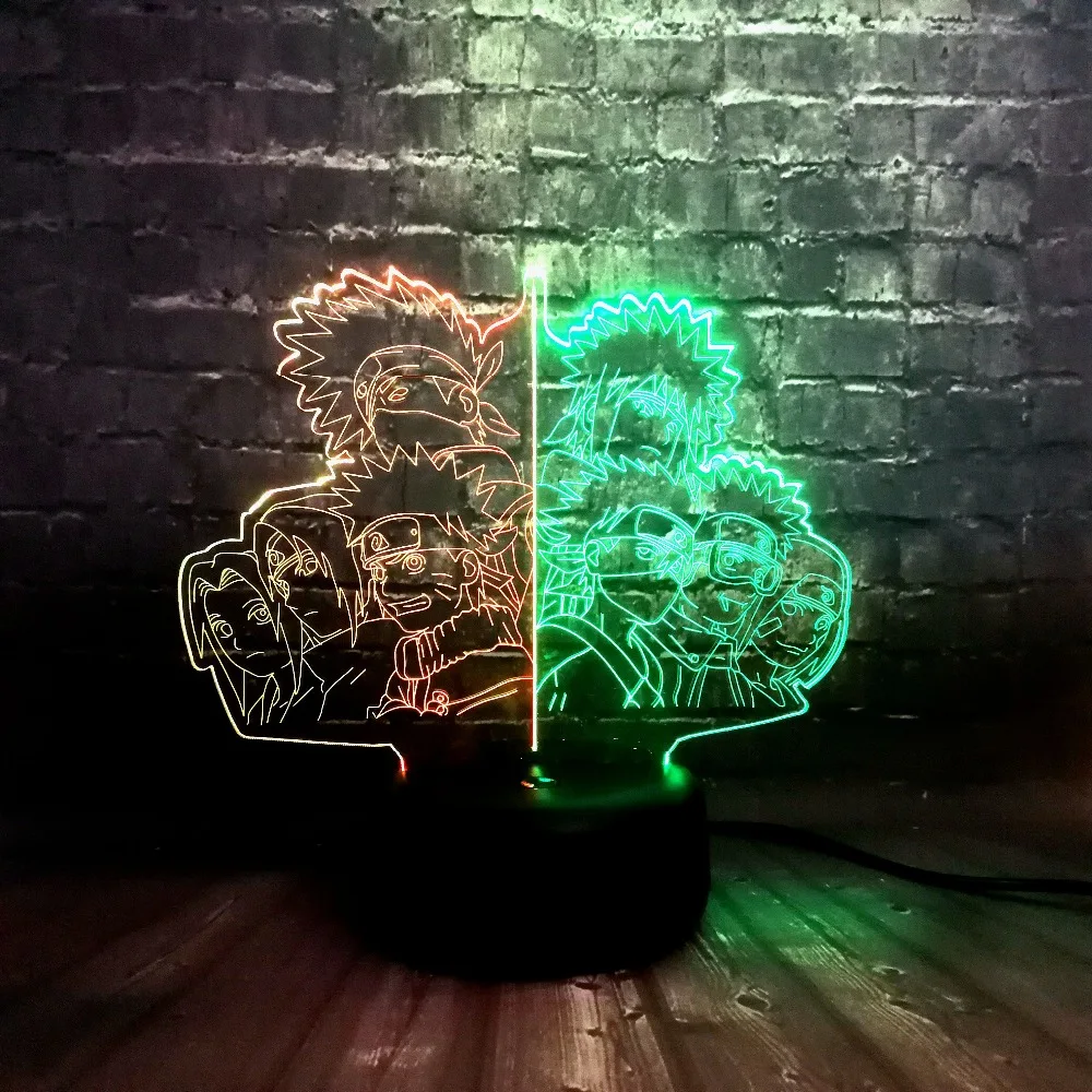 Новый 3D Лава смешанный 7 цветов изменить Uzumaki Наруто японского аниме тема блеск