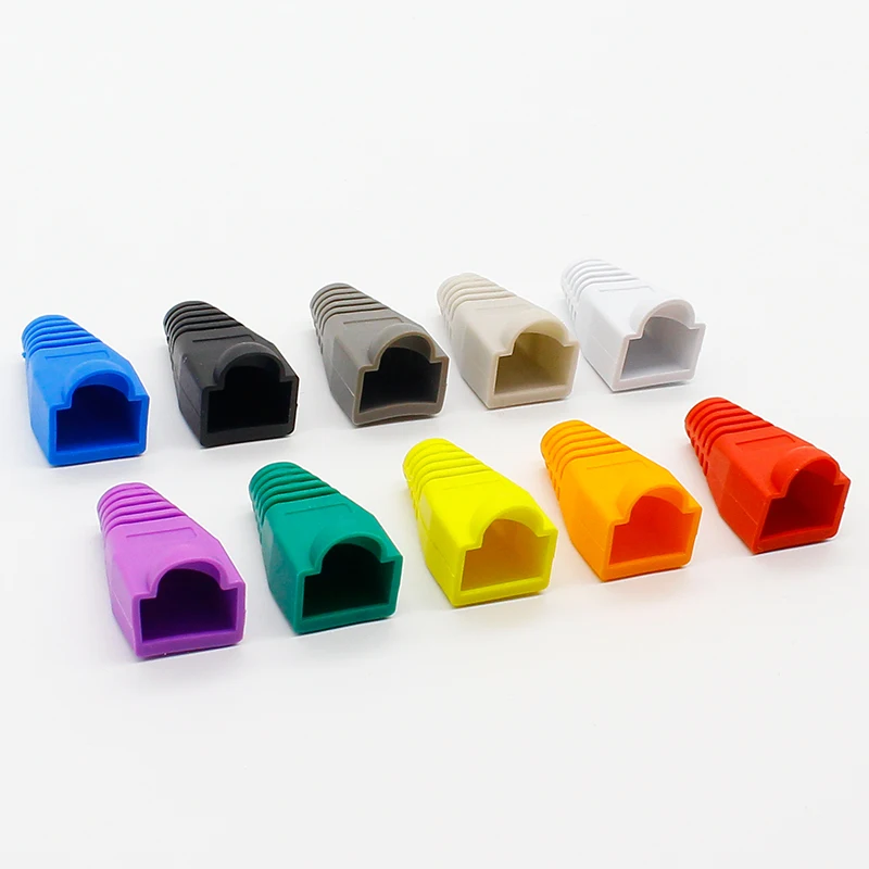 RJ45 connector caps cat5 cat5e cat6 multicolour sheath protective sleeve for network connectors ethernet cable | Обустройство дома