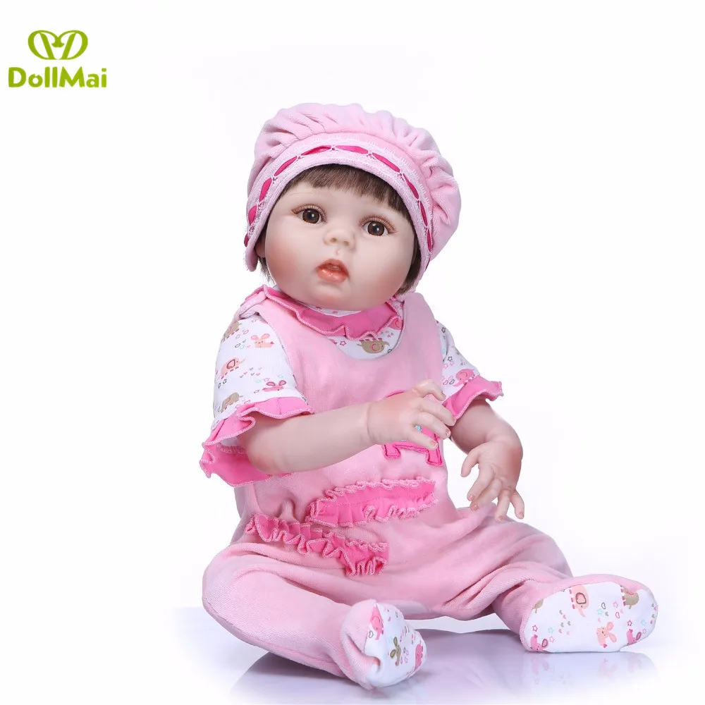 23 inch Real Baby Dolls Full Silicone Vinyl Alive Girl Doll Reborn For Children Gifts bebes reborn menina bonecas | Игрушки и хобби