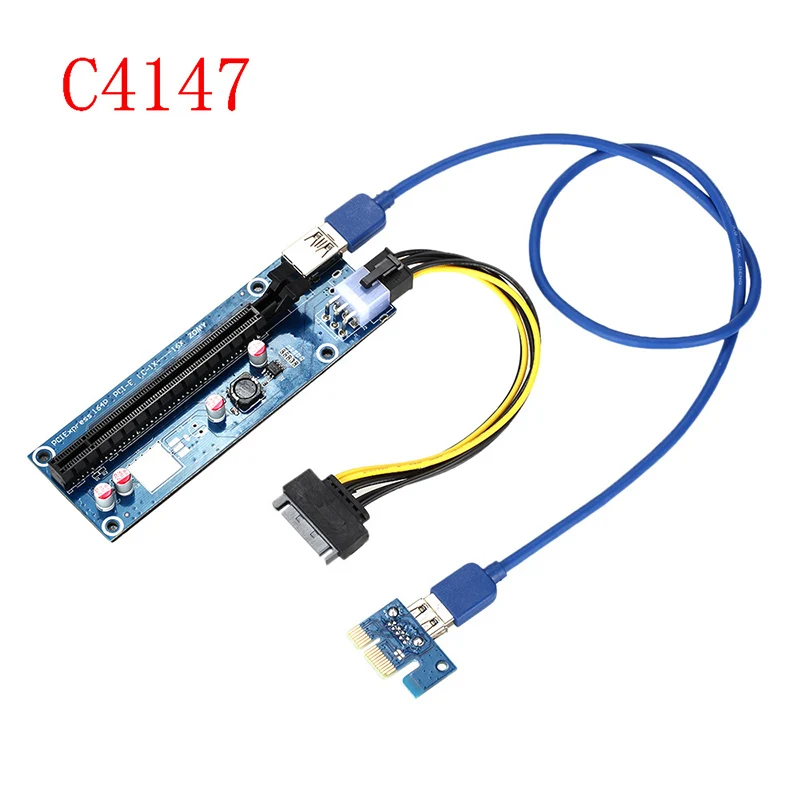 Смешанные Оптовые PCI E 1X к 16X адаптер USB 3 0 Express удлинитель Riser Card с кабелем питания