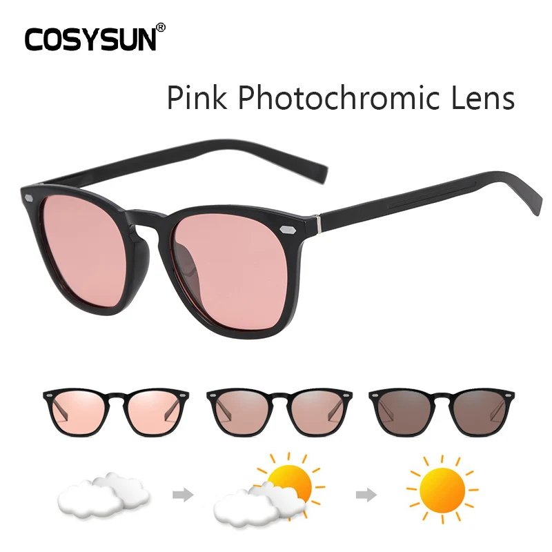Pink Chameleon Len Брендовые фотохромные солнцезащитные очки, женские роскошные брендовые дизайнерские поляризованные солнцезащитные очки, хамелеон, винтажный светильник, адаптивные солнцезащитные очки для женщин - Цвет линз: Pink Chameleon Len