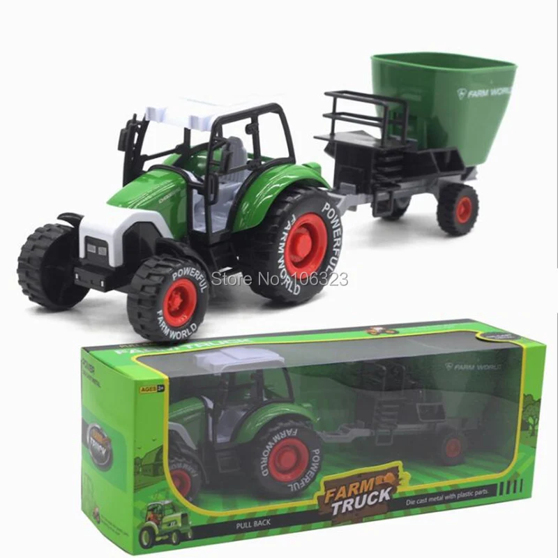 Partial Металл Diecasts грузовик фермера игрушки оттягивать с музыкой мигающий, 3 стиля имитирующий фермы комбайны коллекция тракторов - Цвет: FW425B