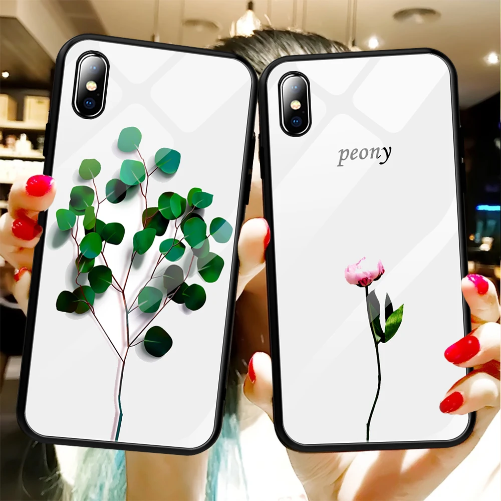 Чехол для iPhone 11Pro XS Max чехол с узором из закаленного стекла телефона XR X 7 8 6 S Plus