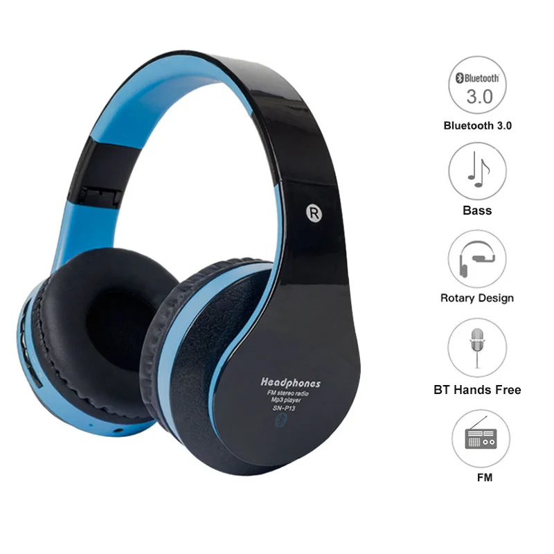 Bluetooth гарнитура CHICLITS беспроводные складные музыкальные спортивные наушники для