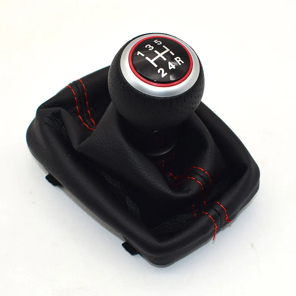 6 Speed-Red-R6 Матовая хромированная красная ручка переключения передач для Audi skoda seat A4 B6 B7 b8 A6 S4 B8 8K A5 8T Q5 2007 - Название цвета: 6 Speed-Red-R6