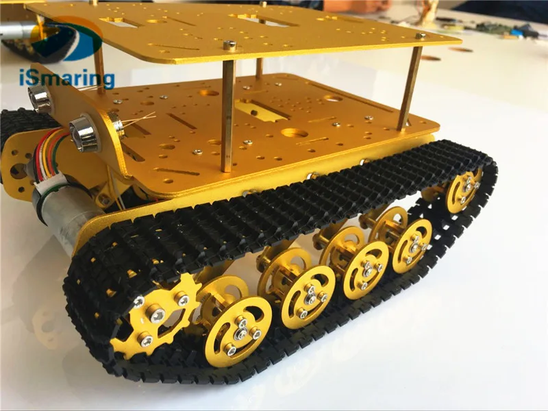Официальный iSmaring Двухпанельный металлический амортизирующий робот бак шасси
