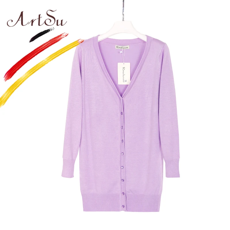 Женский длинный кардиган с V образным вырезом и длинным рукавом|cardigan casual|long