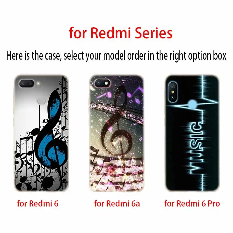 Силиконовый прозрачный чехол со старой музыкальной нотой для Xiaomi Redmi 9A 8A 7A 6A 9AT note 9