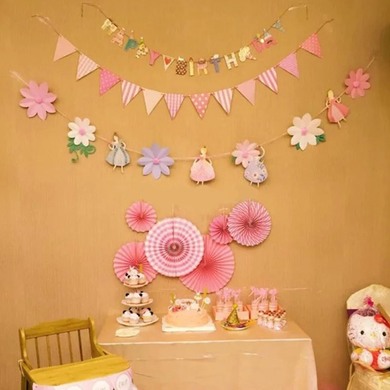 DIY 6 шт./компл. подвесной бумажный веер Pinwheel Гирлянда для детей на день рождения