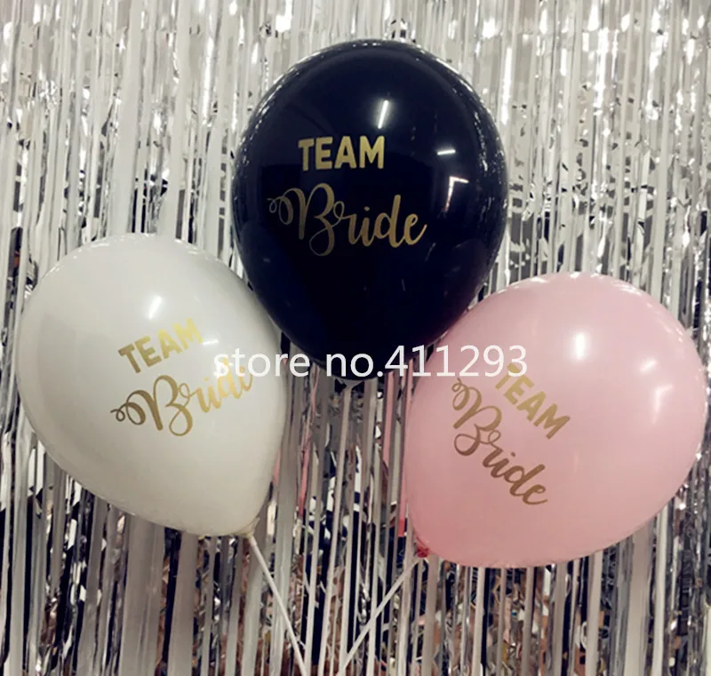 12 шт./лот Команда Невеста шар куры партия черный белый розовый Шарики с золотой