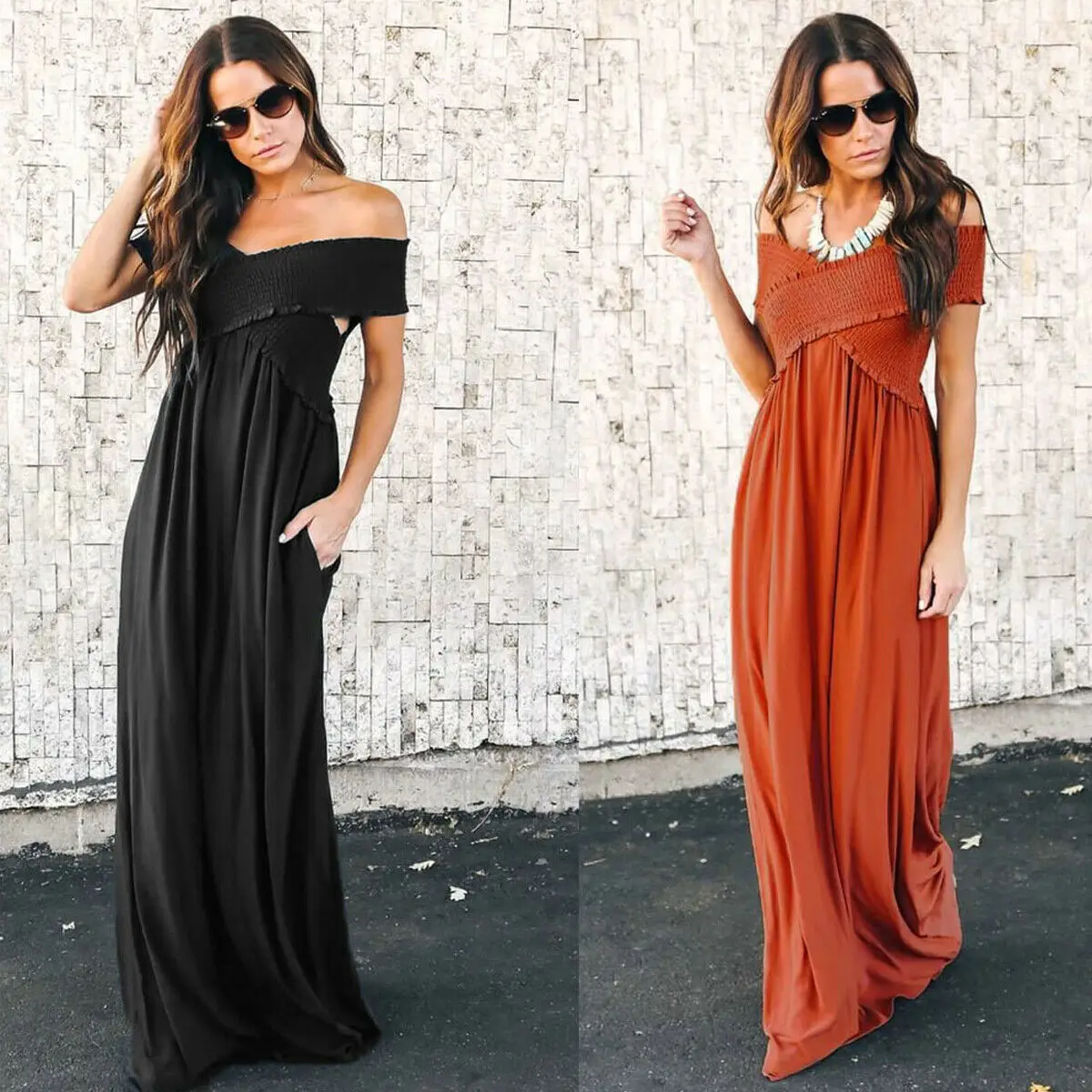 Соблазнительное элегантное облегающее платье с открытыми плечами и запахом