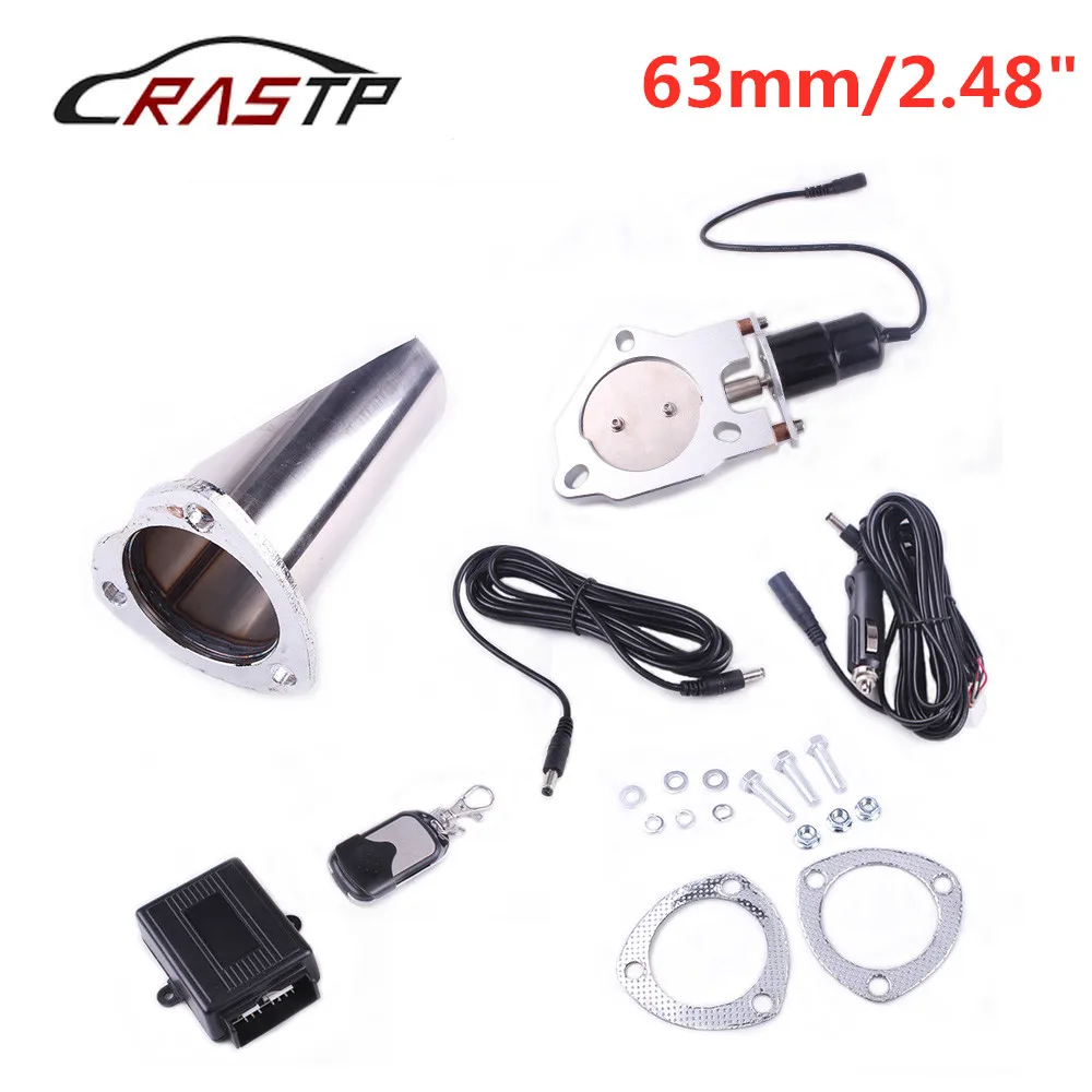 

RASTP-Stainless Steel 304 2.48"Electric Exhaust Downpipe Cutout E-Cut Out Dual-Valve Remote Wireless RS-BOV029