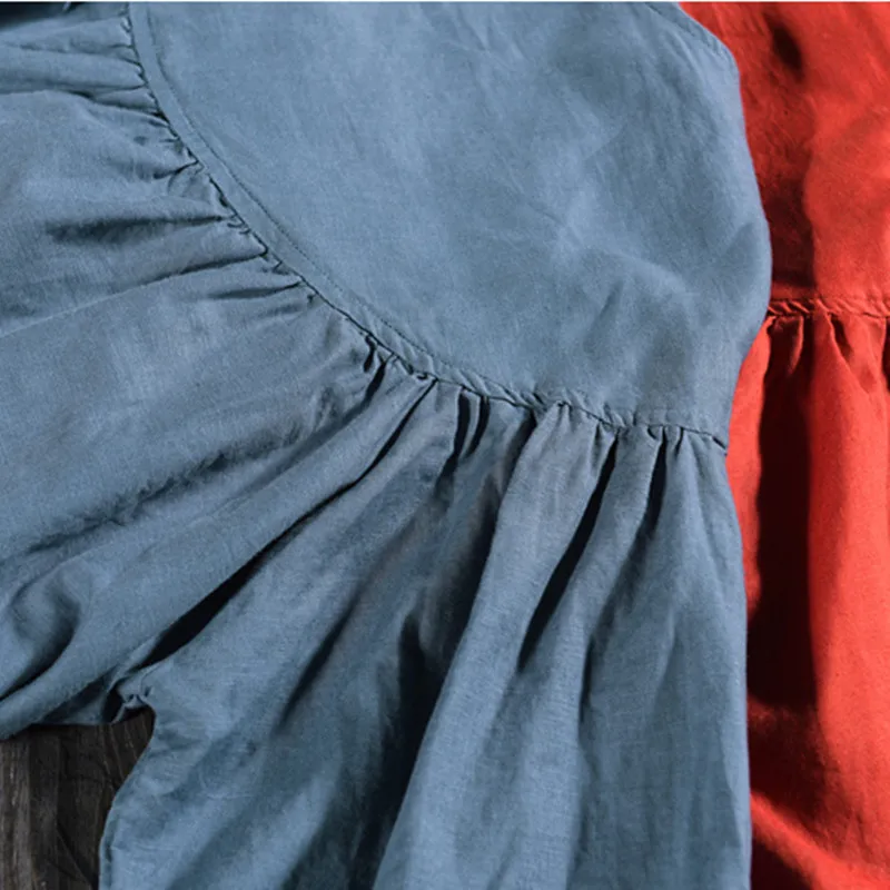 Johnature однотонные льняные топы новинка 2019 повседневные однобортные осенние