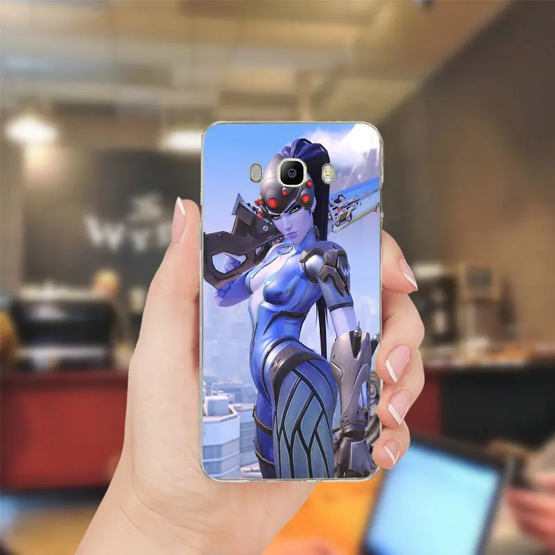 Вдоводел Overwatchs работа мягкого ТПУ прозрачный мобильный телефон чехлы для Samsung