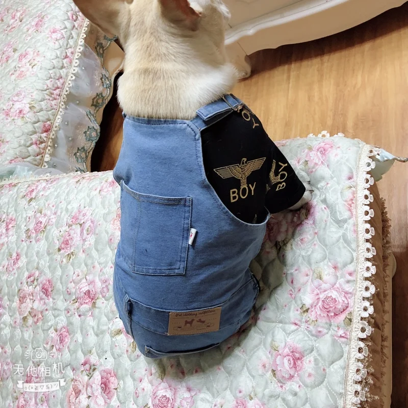 [MPK Dog denim Комбинезоны] джинсовые комбинезоны для собак, джинсы для собак подходят для французских бульдогов, джинсы для собак Мопсов