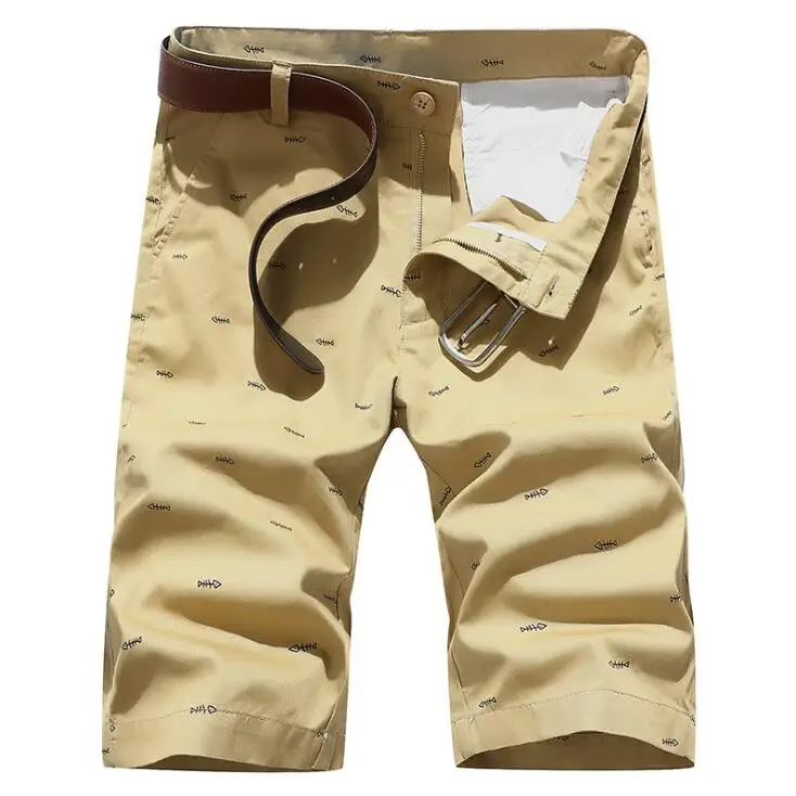 B57 khaki Для мужчин бренд Бермудские шорты мужские шорты Homme летние хлопковые Для мужчин s пляжные шорты в повседневном стиле, мужские брендовые плюс Размеры 28-40 прямые волосы - Цвет: B57 khaki