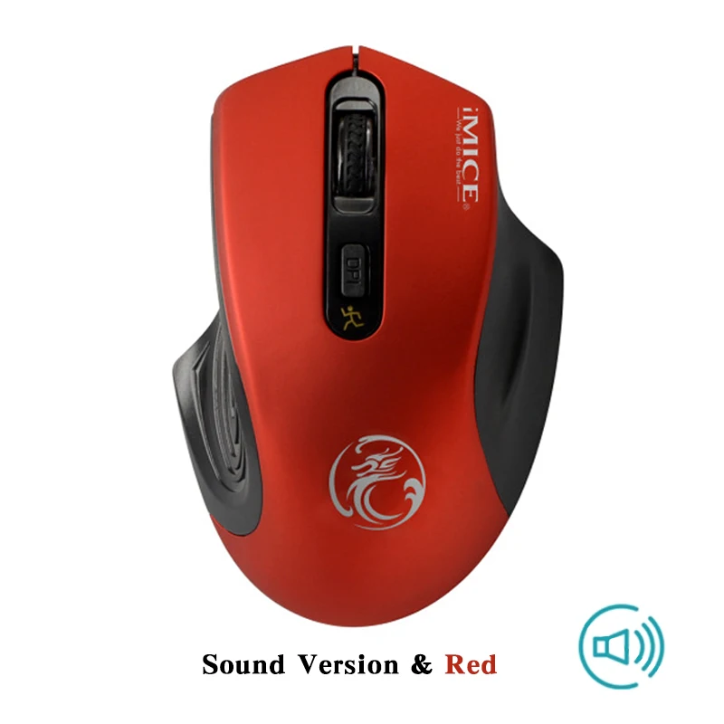 Red Sound IMice, беспроводная мышь, бесшумная компьютерная мышь, USB, эргономичные мыши, 2000 dpi, Регулируемая мини-мышь, оптическая, Минималистичная, для ПК, ноутбука - Цвет: Red Sound
