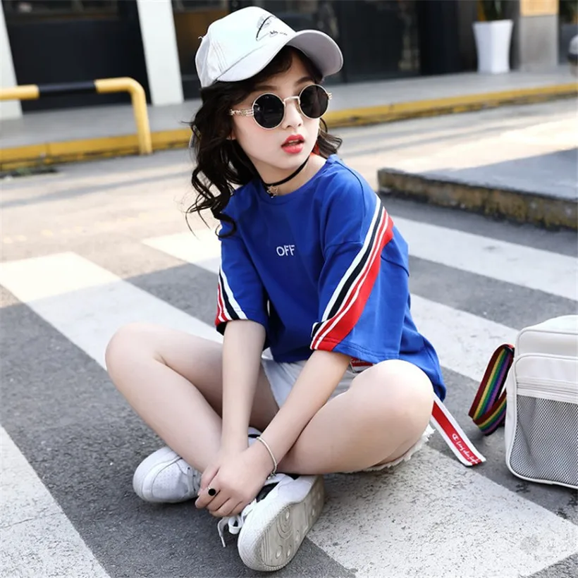 2 предмета летняя детская одежда для девочек комплект детской одежды футболка