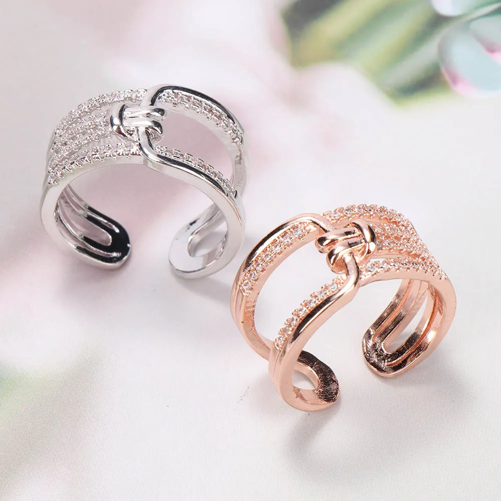 Открытое кольцо с узелком модное в Корейском стиле уникальный дизайн женское