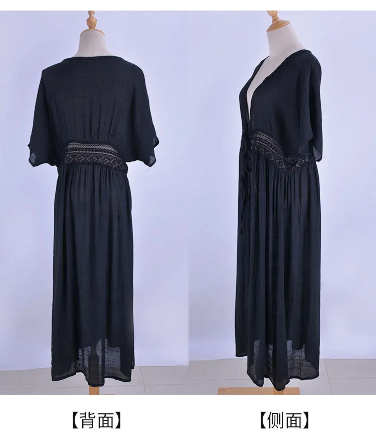 Женский купальник бикини Пляжное Платье накидка с кружевом пляжная одежда