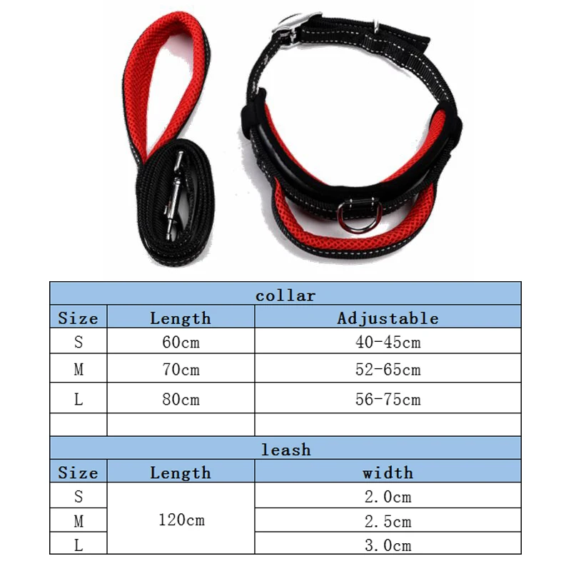

Dog Collar Leash Set Mesh Breathable Adjustable Collars S/M/L Nylon High quality strong handle traction Leash Dogs accessories