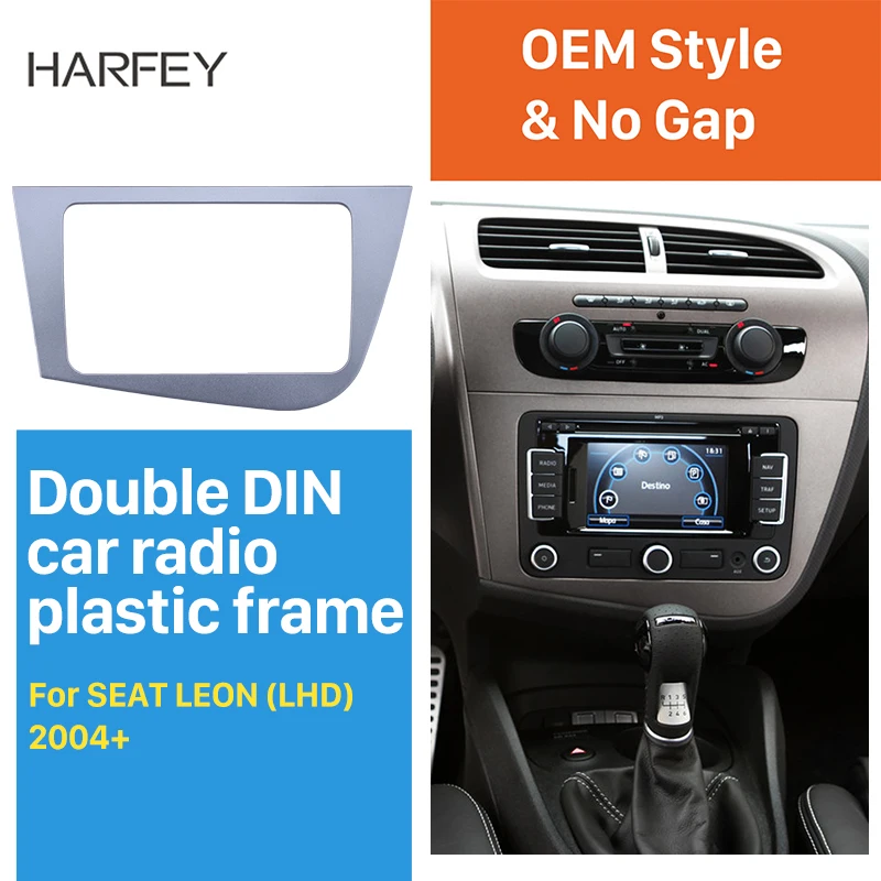 Harfey автомобильное радио фасции рамка для 2005-2011 Seat Leon Левостороннее Вождение LHD 2Din пластина панель Установка приборной панели
