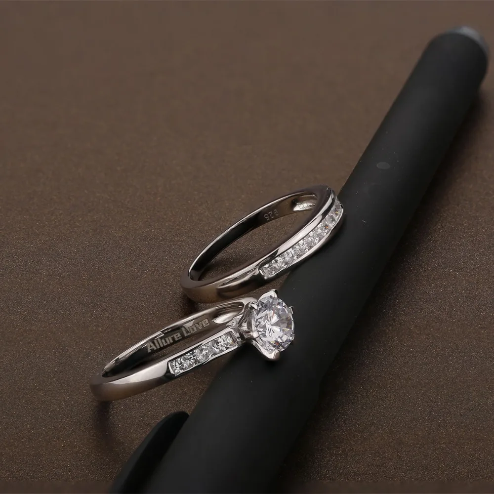 Женское кольцо с цирконием Allure Love классическое обручальное из стерлингового
